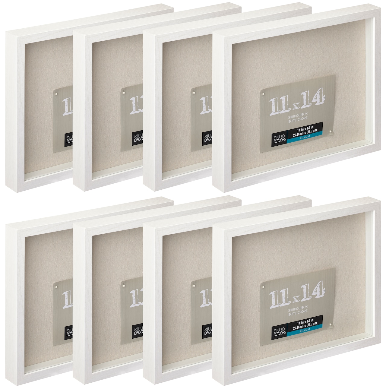 8 Pack: White Belmont 11" x 14" Shadowbox by Studio Décor®